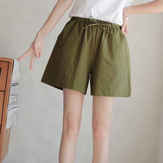 Pantalones cortos de verano para mujer, elásticos, de cintura alta, holgados, con cordón, informales, deportivos, por encima de la rodilla, con bolsillos, para correr, ropa de casa, pantalones cortos casuales, pantalones cortos de pijama