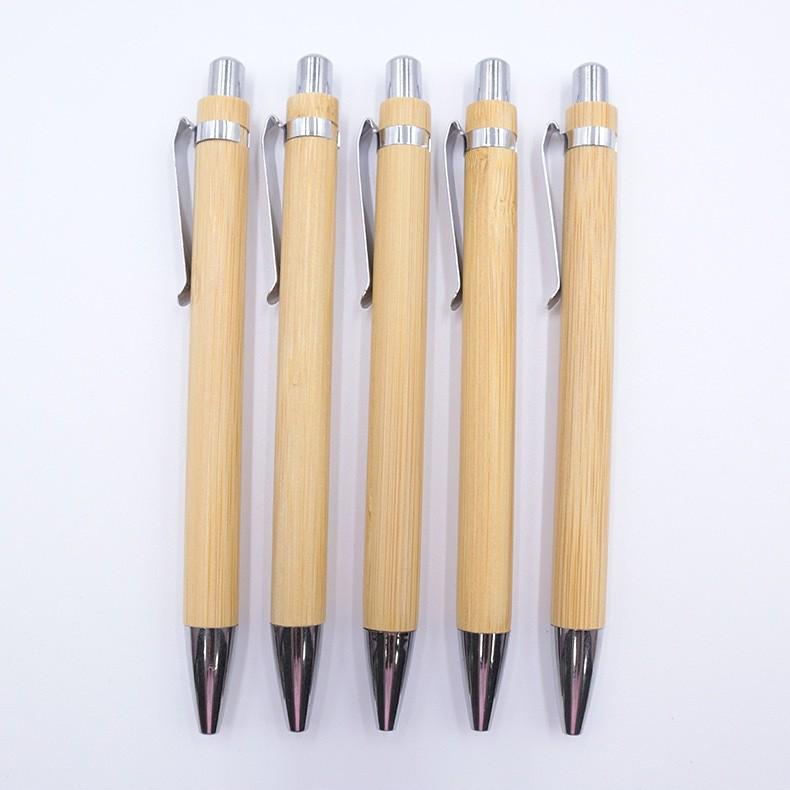 Bamboo Ballpoint Pen - Click Action, Printable Logo, Ideal for Promotions and Gifts