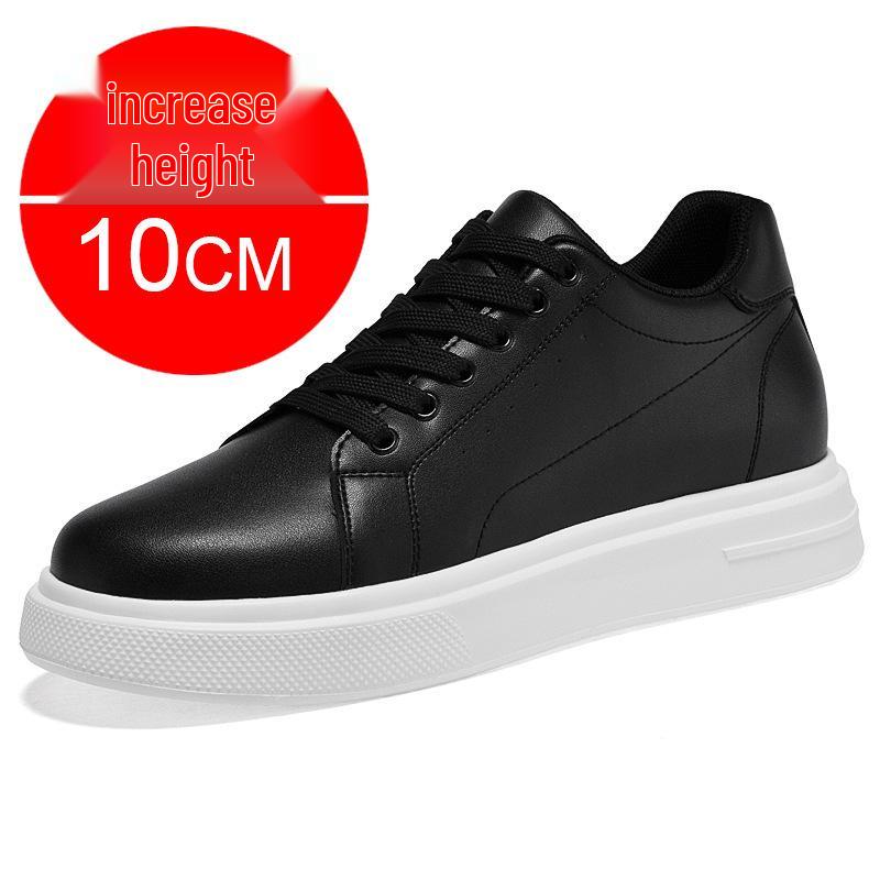 Men's 8CM Height-Increasing Invisible Shoes - Trendy Thick-Sole, Breathable, Fashionable White Sports & Casual Board Shoes