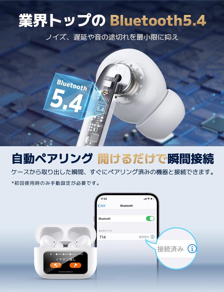 Gukki Bluetooth Wireless Earbuds with Touchscreen and ANC Connects with Open Up To 32 Hours of Noise Bluetooth Compact and Single or Dual Suitable for