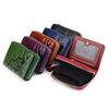 Full-leather China Style Short Wallet Women's Card Bag Multifunctional Organ Page ID Cowhide Folded Change Folder