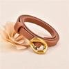 Women's Versatile Cowhide Leather Belt with Knot Decoration - Fashion Accessory for Dresses and Sweaters