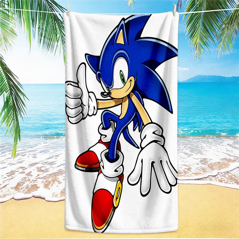 1pc Sonic Hedgehog Adventure Beach Towel,quick Drying Absorbent Beach Towel,outdoor Sports Swimming Beach towel,Soft and Comfortable Y73030