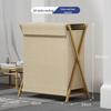 Solid Wood Foldable Laundry Hamper: Large, Durable Storage Basket for Clothes in Laundry Room or Bathroom.
