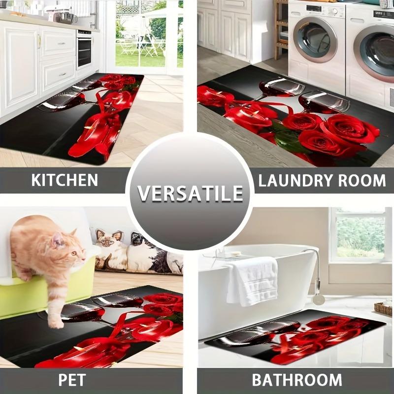 1PC Metropolis Skyline Kitchen Rug Non-Slip Door Mat Pop Design Bathroom Rug Bath Mat Carpet for Home Sink Laundry Decor