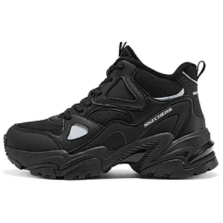 Skechers Stamina V2 Dlites Retro Fashion Breathable Rebound High-Top Running Shoes Women sneakers Black 168023-BBK 36