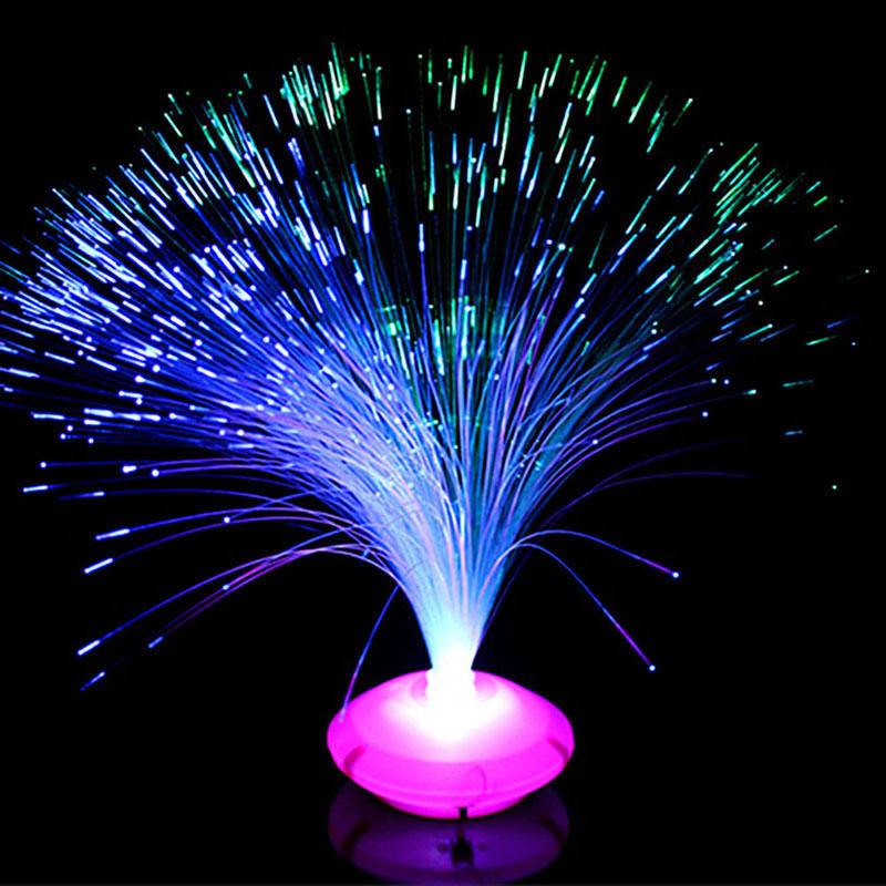 Color Changing Led Fiber Optic Night Light Lamp Stand Home Decor Colorful