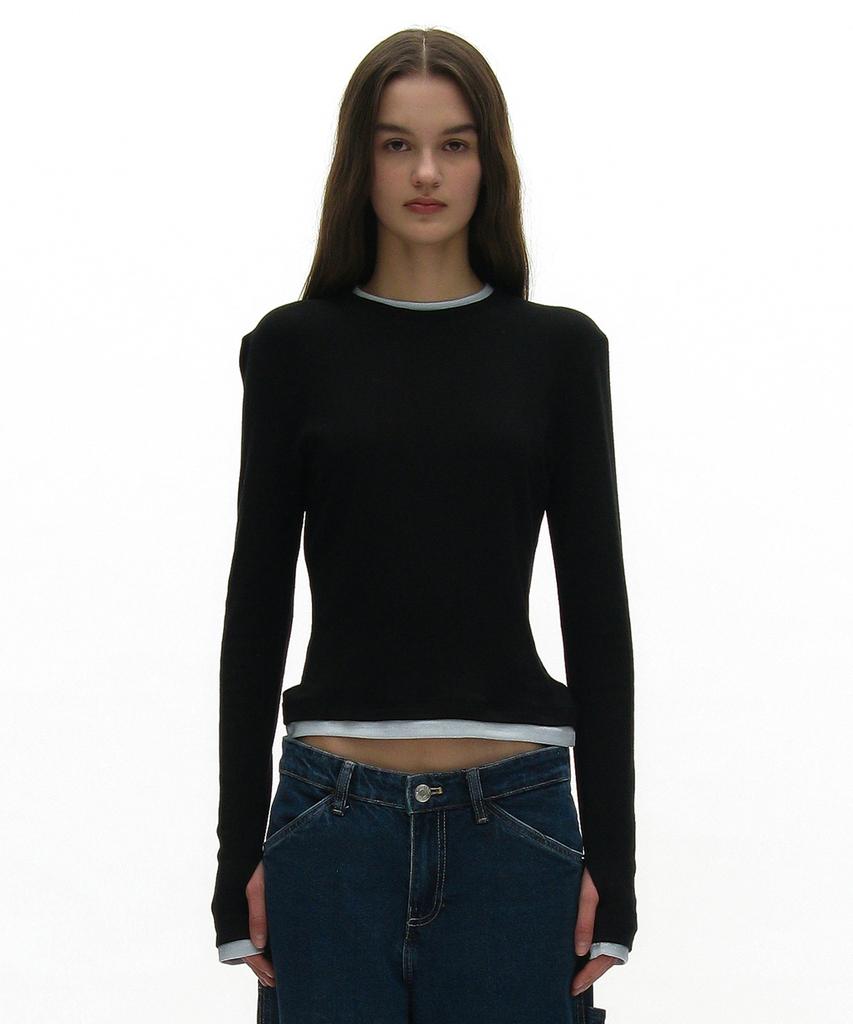 PARTIMENTO WOMEN Pw Double Layered Long Sleeve Tee_12 Colors