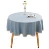 Round Tablecloth - High-End, Waterproof, Oil-Proof, Wash-Free, Imitation Cotton and Linen for Dining or Coffee Tables