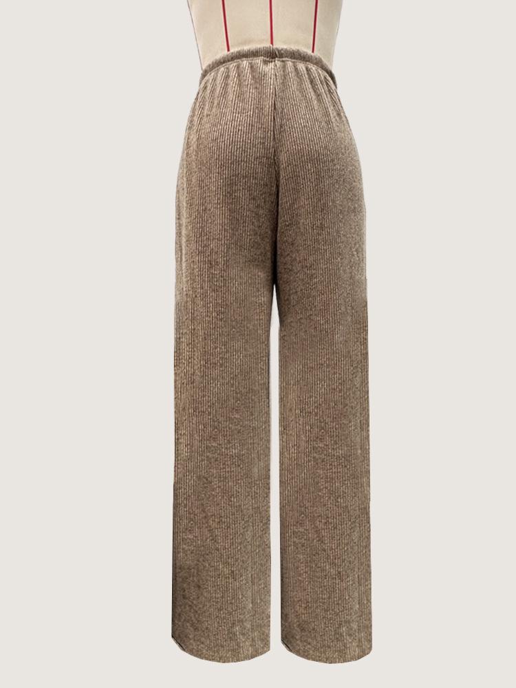 2025 Women's High-Waisted Wide-Leg Floor-Length Casual Pants - Breathable Solid Color, Slimming, Sunscreen, Multi-Occasion