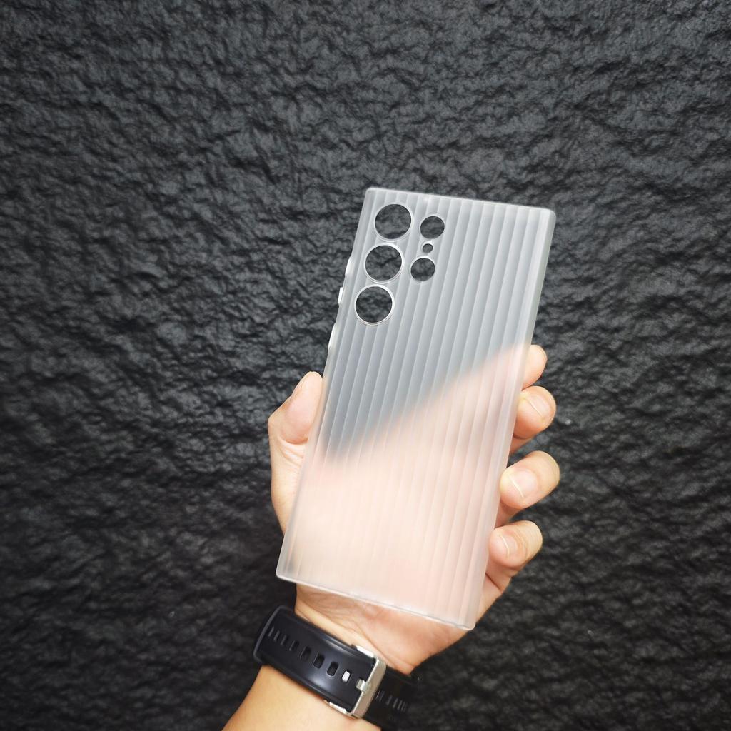 Samsung S25 Ultra Mobile Phone Case Ice Fog Corrugated Magnetic Suction S24 Ultra Matte Non yellowing Protective Case