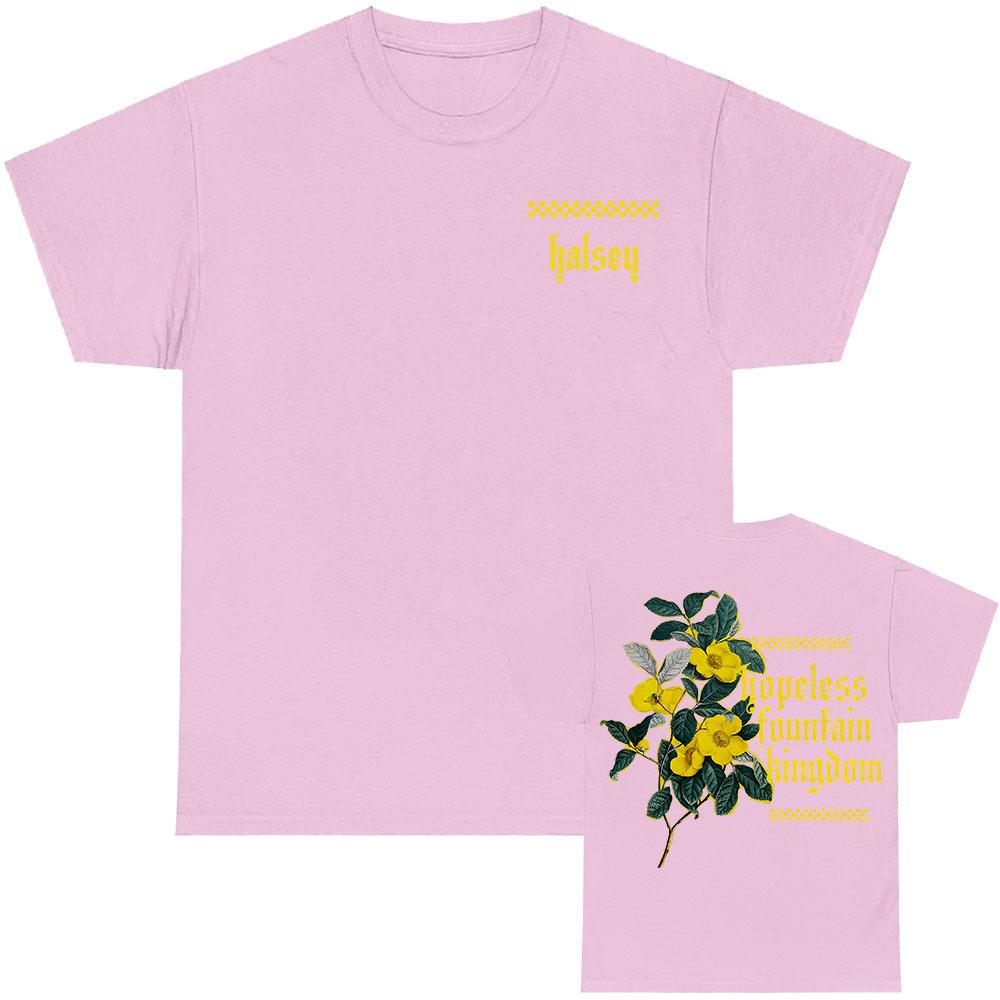 HALSEY FLOWER TEE Short Sleeve Men Women T-shirt Unisex Streetwear Casual Loose Fashion Hip Hop Tshirts Graphic Printing Clothes
