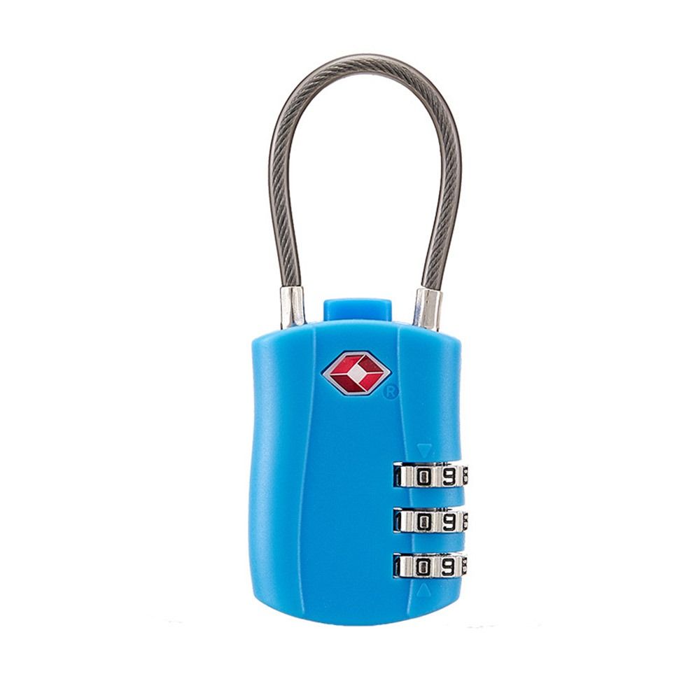 TSA Customs Password Lock Anti-theft Wire Rope Padlock Durable 3 Digit Combination Lock  Travel