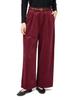 Something Wide Tuck Casual Pants with Size 2XS Women's Belt, Red,