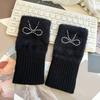 1Pair Warm Half Finger Gloves Can Write Students' Winter Touchscreen Gloves