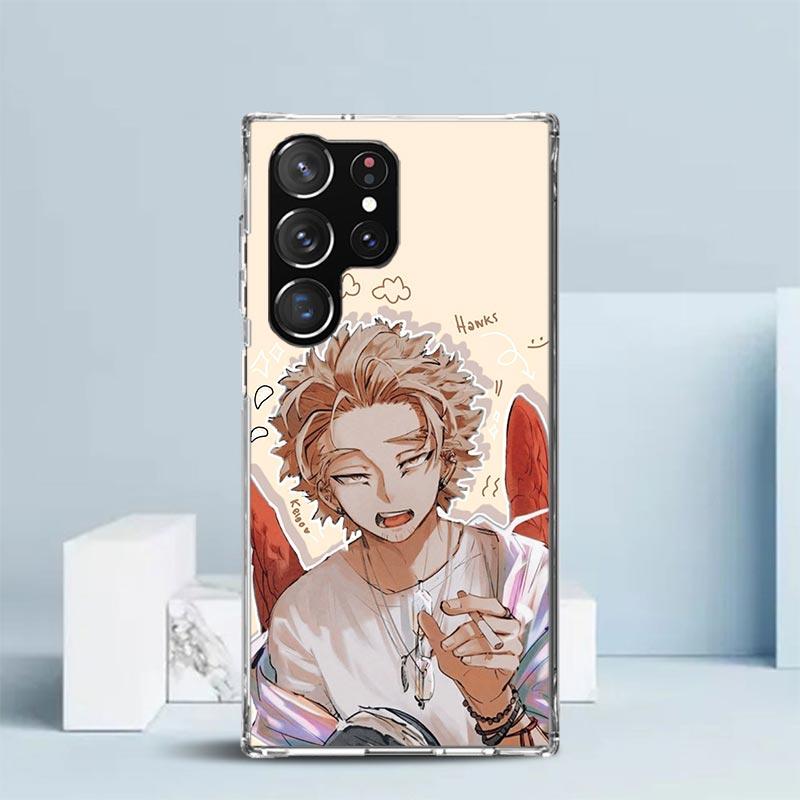 Hawks MHA My Hero A-Academy Soft Cover for Samsung Galaxy S25 Edge S26 S24 S23 Ultra Phone Case S22 S21 Plus S20 FE Print Patter