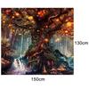 Psychedelic Tapestry Forest Trees and Stars Bedspread Wall Hanging Home Decor