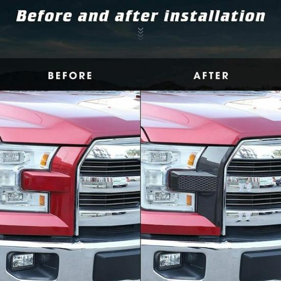 Front Bumper Headlight Side Grille ert Cover Decor Trim For Ford F150 2015-20