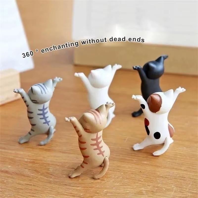 1/5Pcs Dancing Cat Animation Figure Enchanting For Fashion Cake Decoration Cat Model Enchanted Doll Pen Holder Item Placement