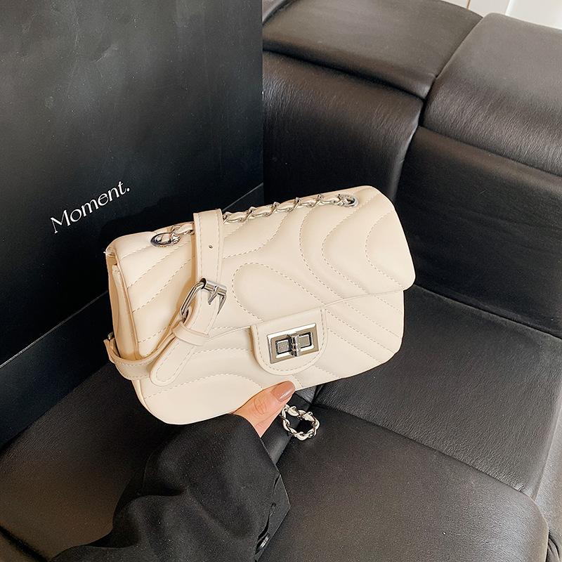 

Новая модная высококлассная однотонная сумка-цепочка с вышивкой, универсальная женская сумка через плечо белый