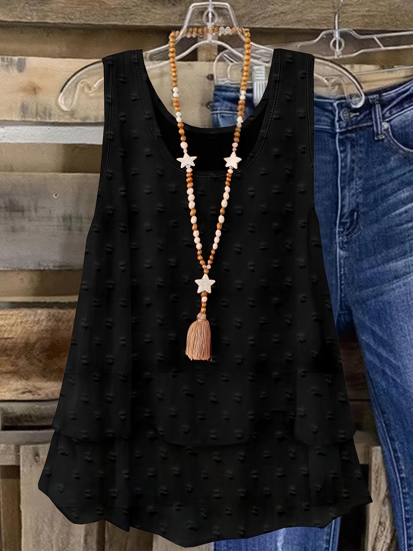 2025 summer TEMU explosion, European and American summer solid color casual vest women s top S
