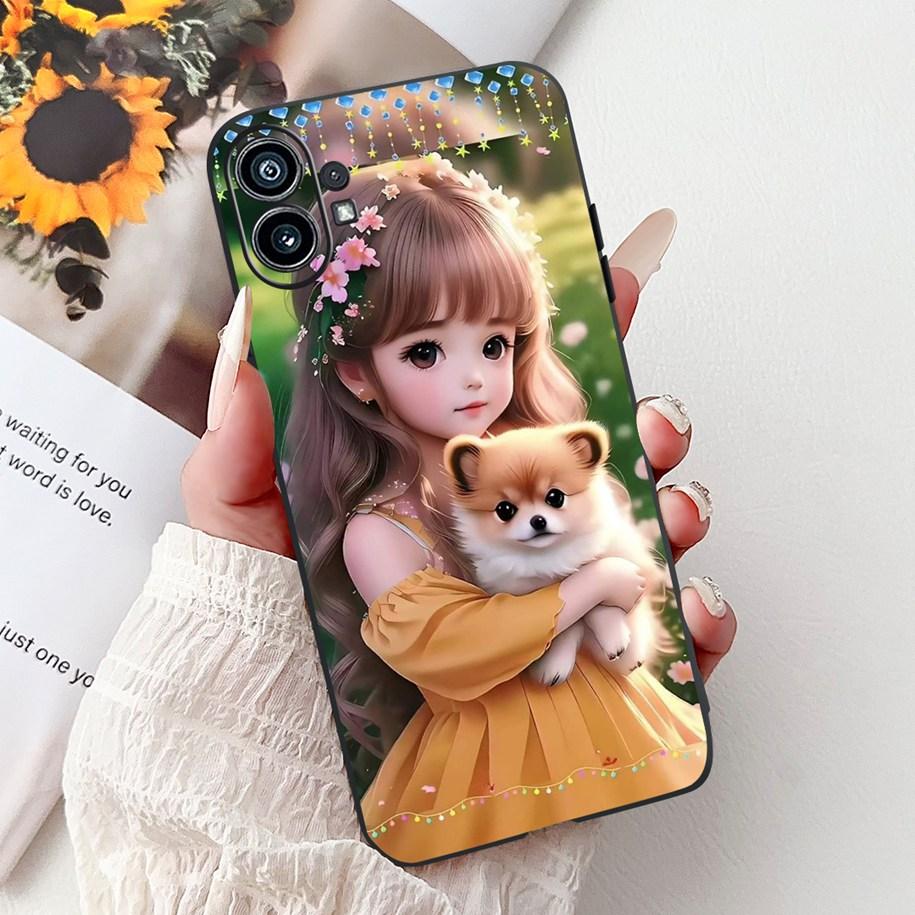 Phone Case 6.55" For Nothing Phone (1) One 1 A063 Soft Black Silicone Shockproof Back Cover For Nothing Phone1 Cartoon Funda New