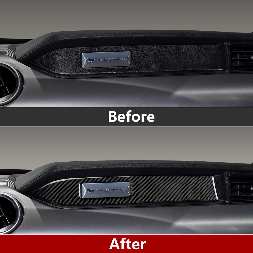 Carbon Fiber Instrument Panel Sticker Decals Interior Trim Cover For Ford Mustang GT 2015 2016 2017 2018 Accessories