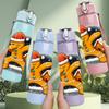 1PC Gingerbread Man Christmas 750ml Color Plastic Sports Water Bottle Leakproof Flip Straw Lid Suitable for Sports Office Home Use