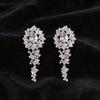 Silver Needle Luxury Zircon Water Drop Stud Earrings: High-End Design for Women