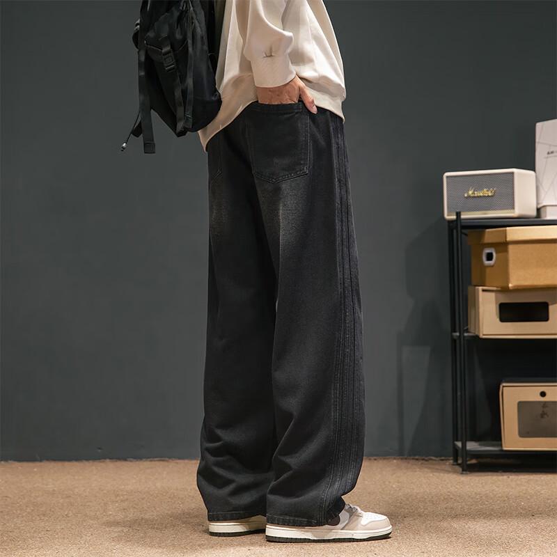 VUUG Men's Vintage Loose Fit Wide Leg Jeans