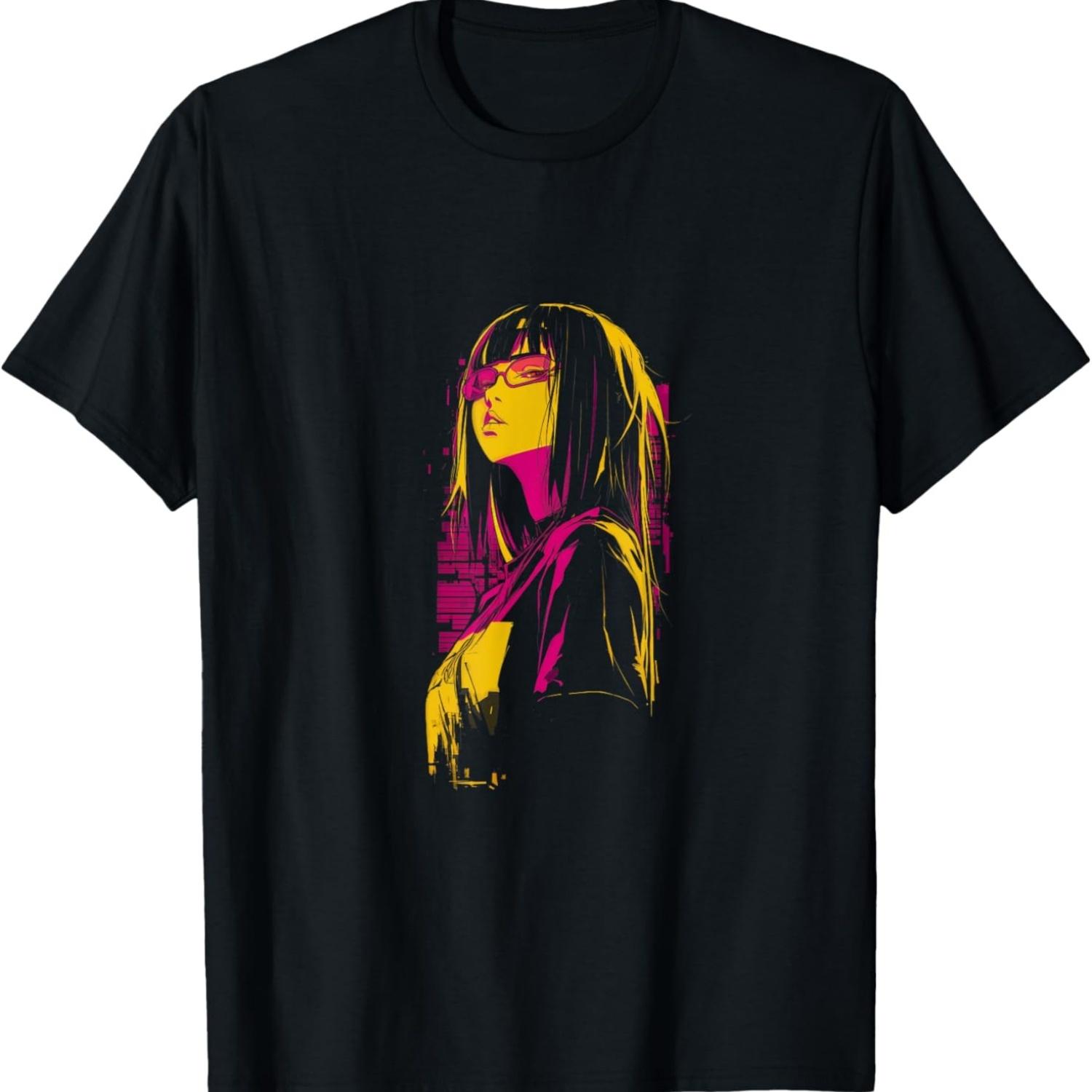 Cyberpunk Anime Girl V T-Shirt S чёрный