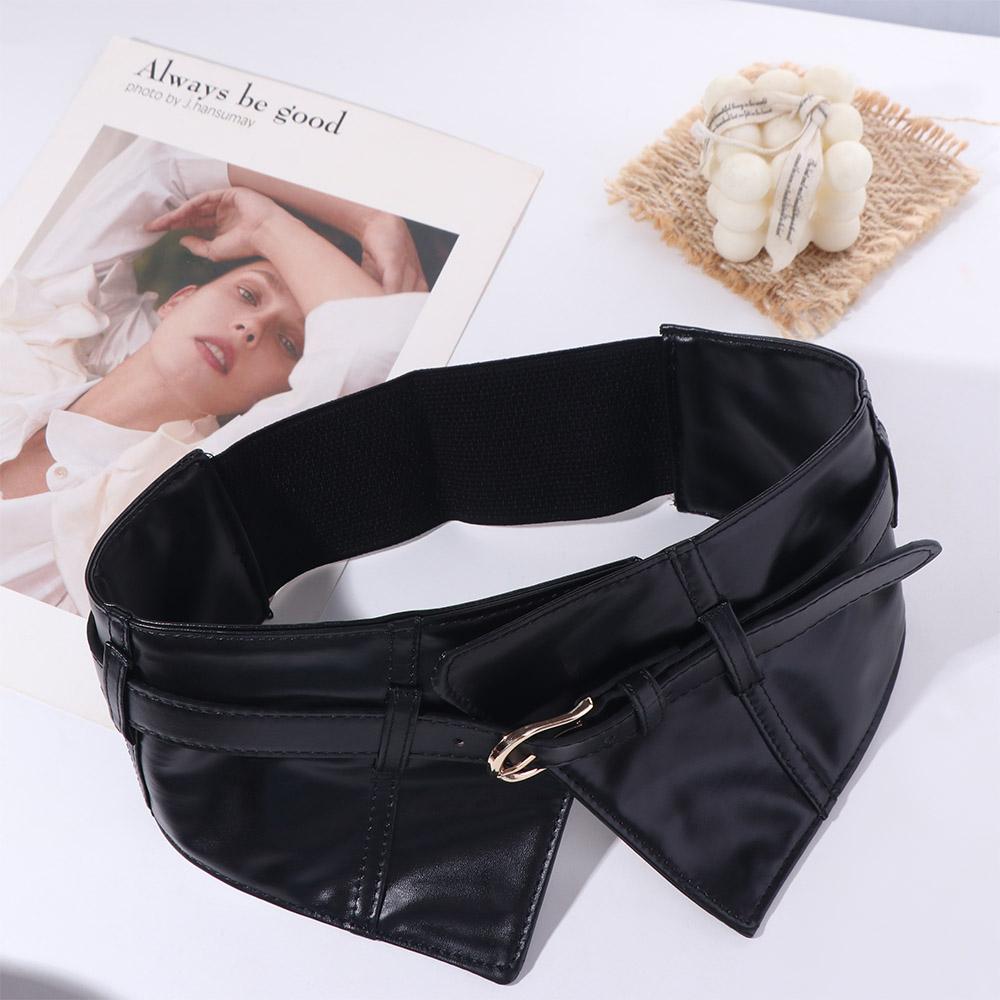 PU Leather Elastic Cummerbunds Adjustable Waist Corset Elegant Wide Belt  Ladies
