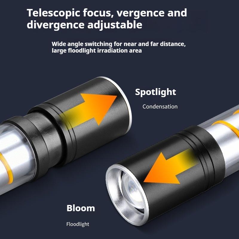 Mini White Bright Flashlight Charging Portable LED Outdoor Aluminum Alloy Camping Lamp