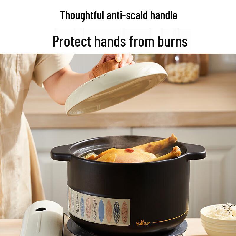 Bear Purple Clay Casserole Pot 4.8L