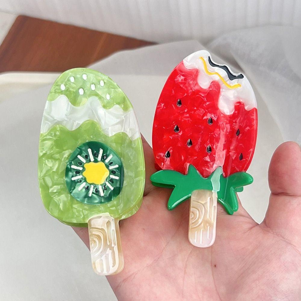 Acetic Acid Fruit Series Hair Claw Sweet Delicious Food Claw Clip Ice Cream Shark Clip  Female