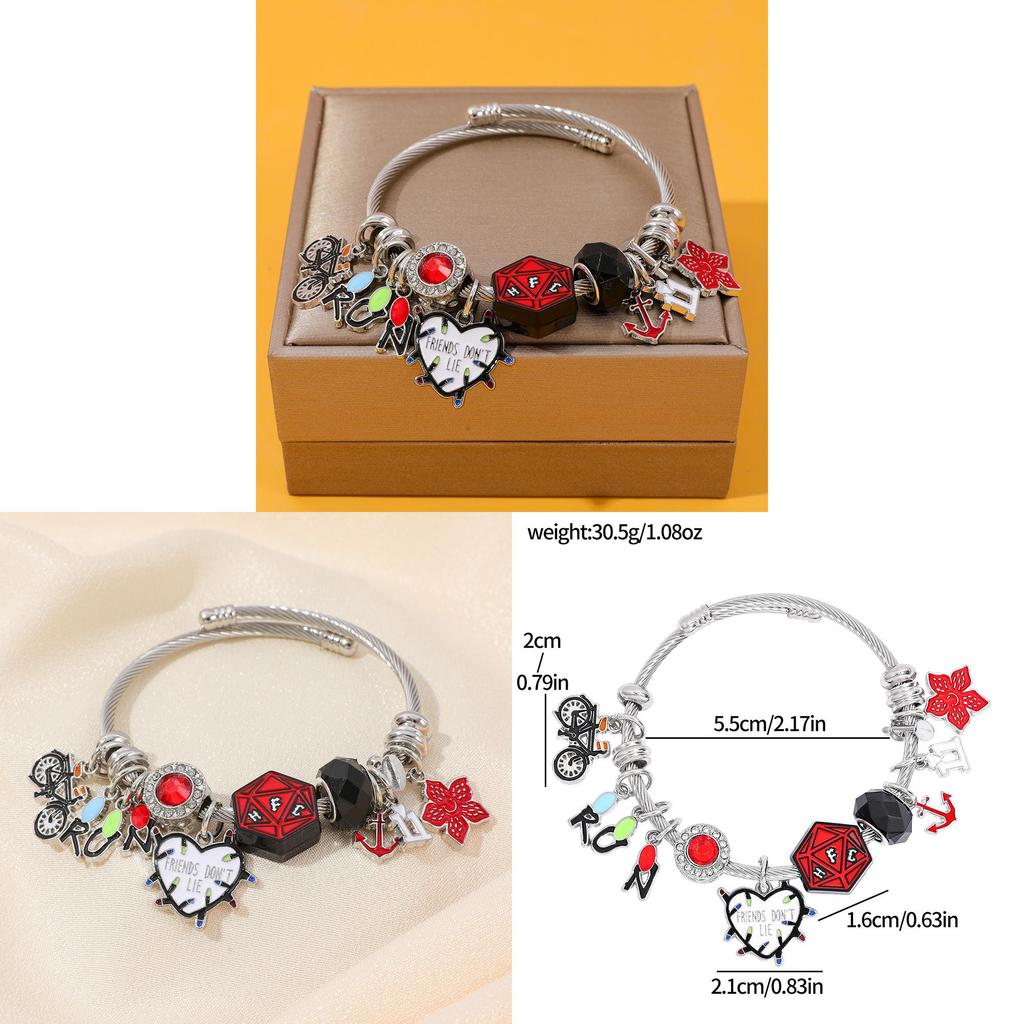 Stranger Things Cartoon Character Bracelet With Electroplated Zinc Alloy For Gift Giving In Spring 2026