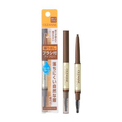 Sissetõmmatav kulmupliiats pintsliga 02 Oliivpruun 0,23 g - Veekindel, kauapüsiv kulmumeik