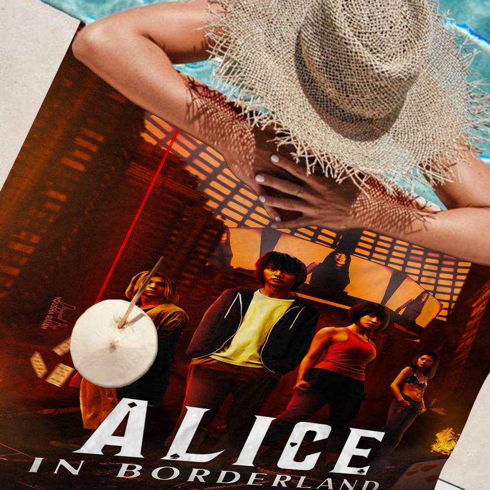 Hot TV Alice In Borderland Microfiber Printed Beach Towel Mountain Climbing Yoga Beach Swimming Running Absorbent Soft Towel