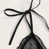 Sexy Women Dot Mesh Lace  Wireless Bra Sexy Bandage Lingerie Thong Set Underwear