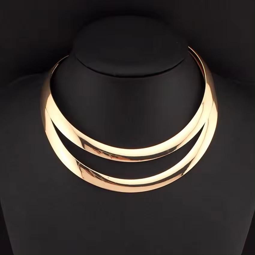 Übertriebene geometrische Metall-Mode-Halskette mit Kragen, europäischer und amerikanischer Trend, vielseitige Halskettenkragen-Accessoires, Schmuck für Damen
