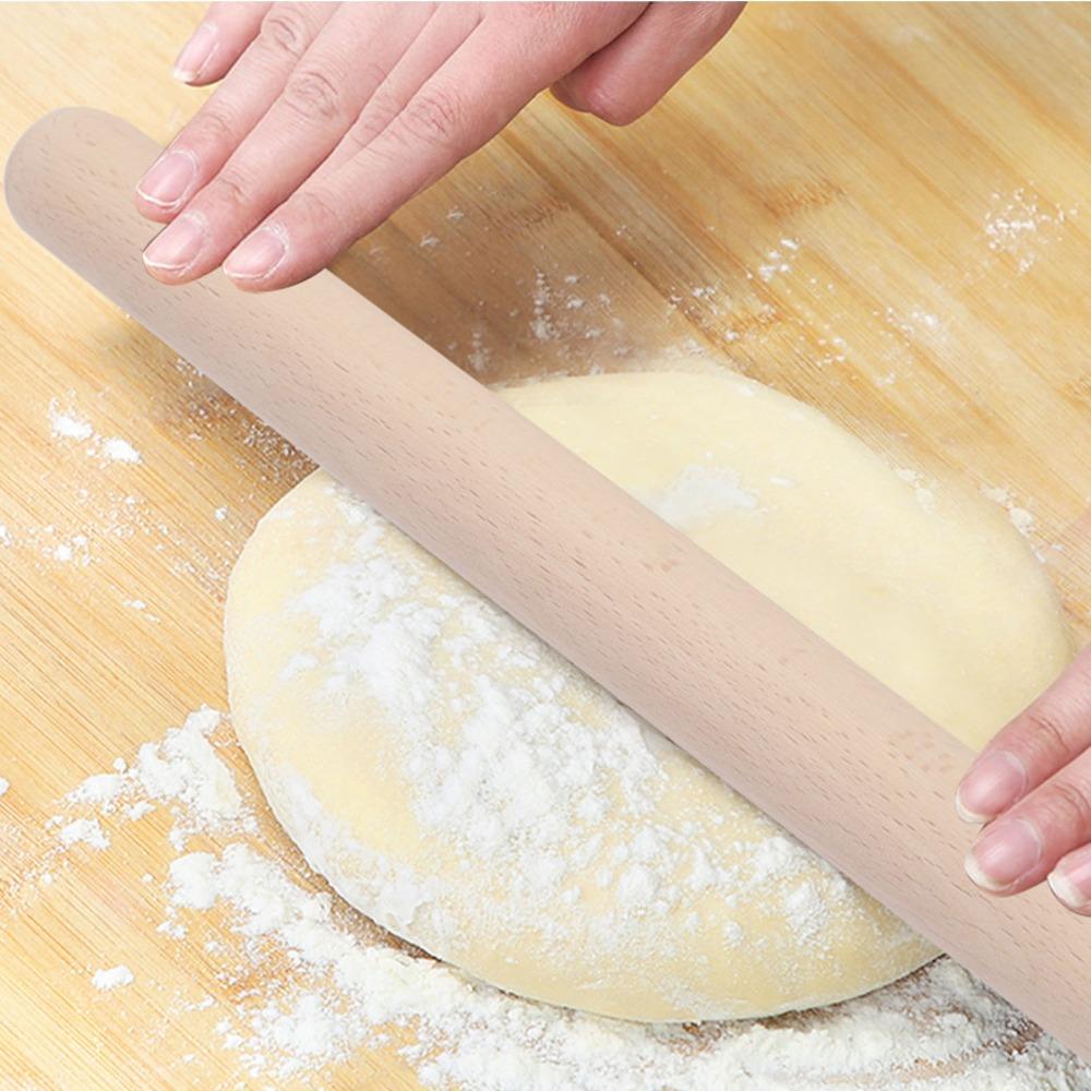 Beech Wood Wooden Rolling Pin Solid Wood Smooth Surface Kitchen Rolling Pin Rounded Ends 11.5 Inch 15.5 Inch Baking Rolling Pin