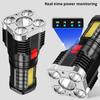 500LM Portable Flashlight USB Rechargeable Power Display Torch Emergency Lantern