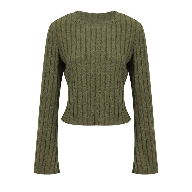 JKASHDK Women's Fashion Casual Spring Autumn Solid Color Print Long Sleeve O-Neck Blouses & Shirts