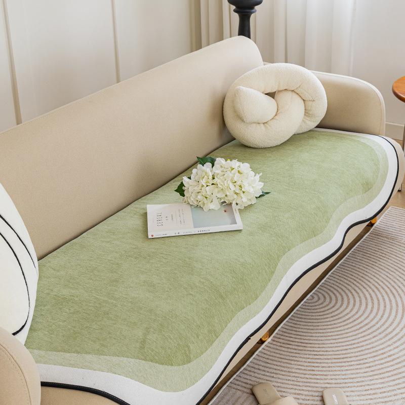 1pc Wave Edge Sofa Cushion, Four Seasons Universal High Grade Chenille Sofa Cover, Non Slip Sofa Cover, Sofa Fabric, Sofa Napkin