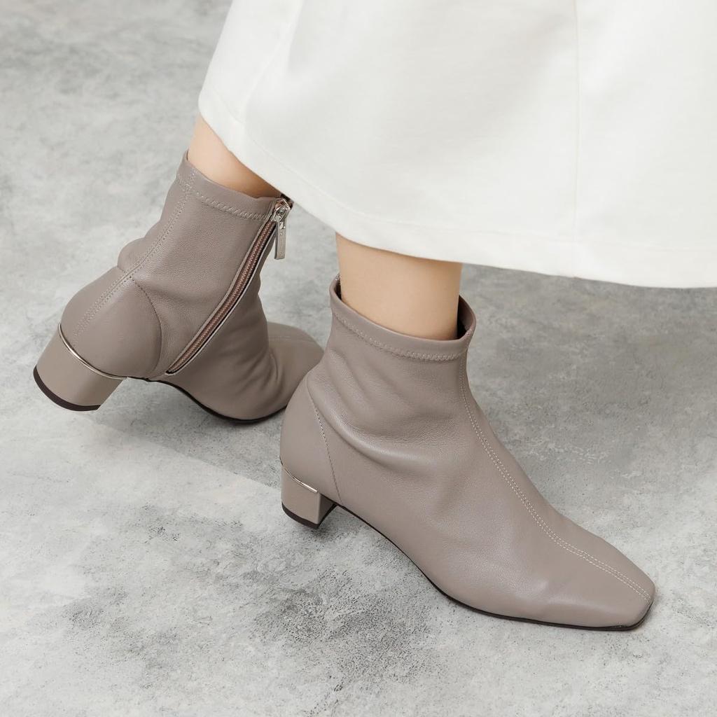 heel sheep leather stretch gray 250 HIMIKO/4cm boots/631401