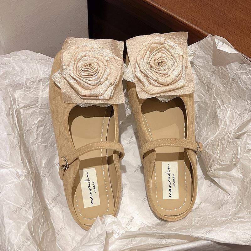 

Вечерние туфли Xiaoxiangfeng на плоской подошве, туфли в стиле фей, осенние нежные цветы, новые китайские полуоблегающие женские туфли Mary Jane 35 абрикосовый