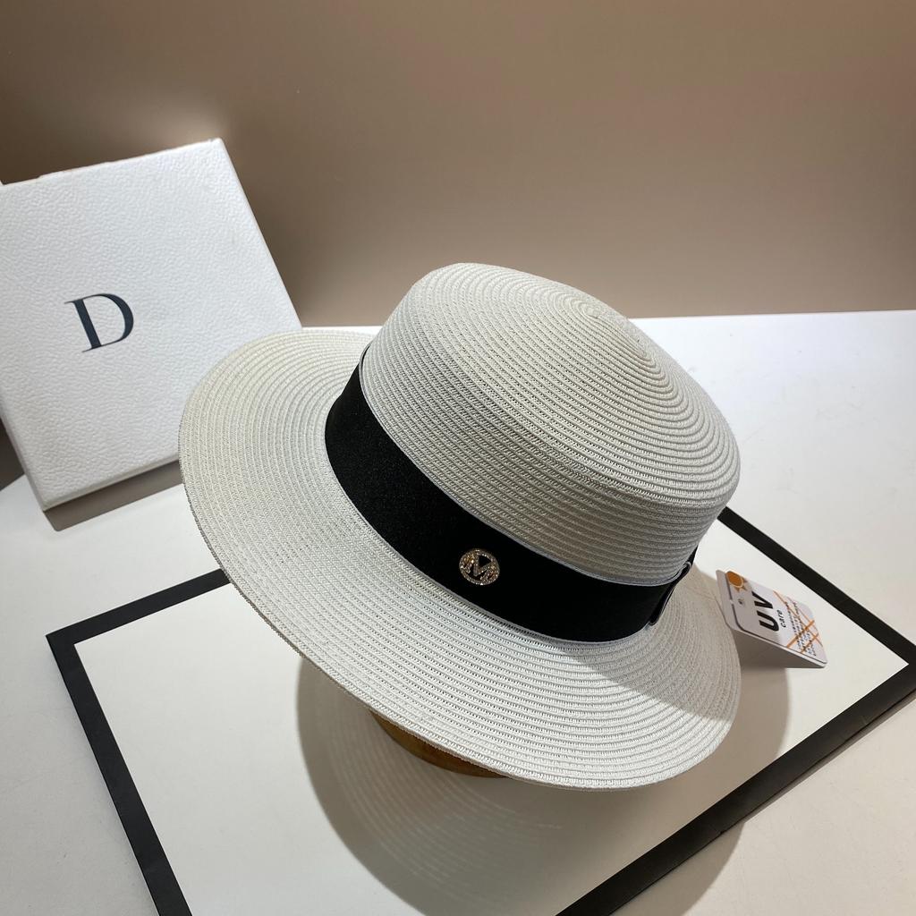 Summer UV-proof Straw Hat, High-quality Fine Grass Shading Flat Top Top Hat, Outdoor Versatile Beach Hat