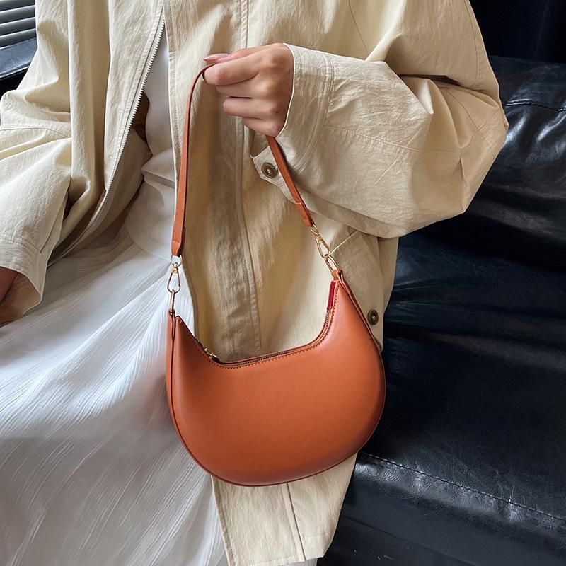 Koreanische Retro Halbmond-Schultertasche 2025: Stilvolle, strukturierte Freizeithandtasche
