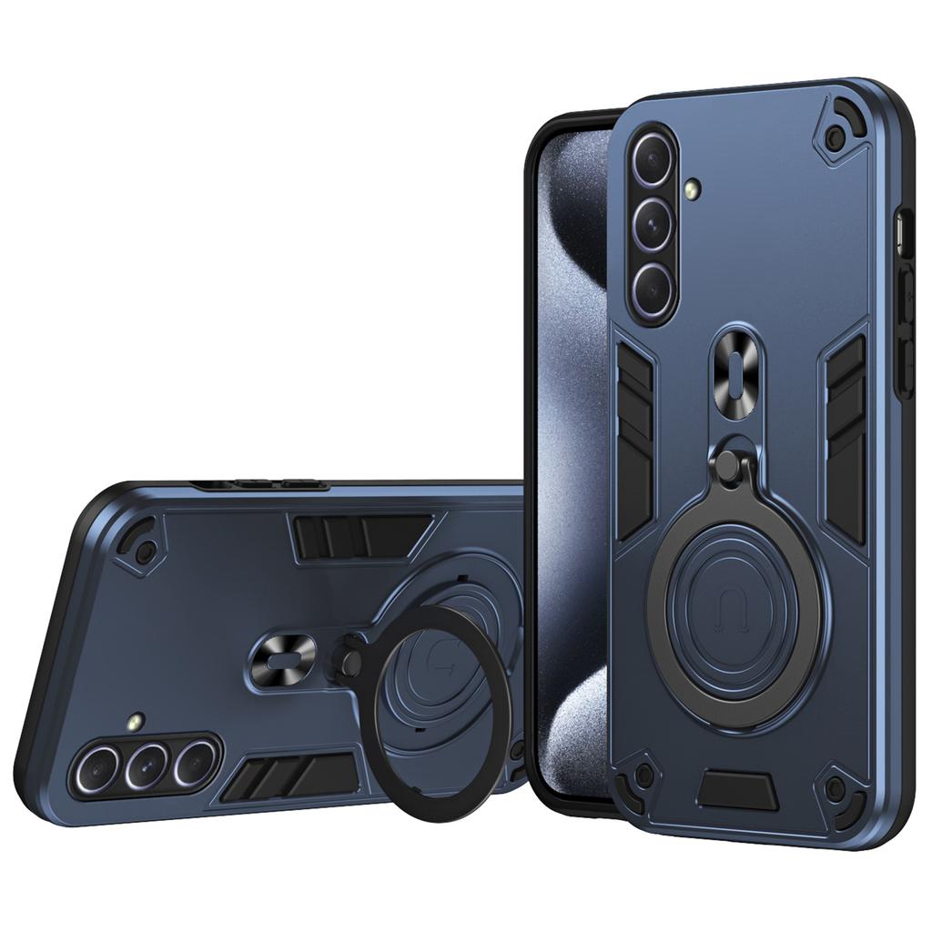 For Samsung Galaxy A55 5G Case Rotatable Kickstand PC+TPU Drop Protection Phone Cover