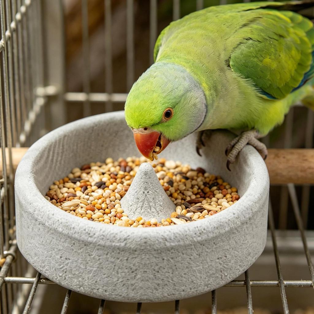 Round Parrot Feeding Bowl Parrot Stone Basin Food Feeder Water Grinder Beak Mosquito Incense Shape Bird Basin Parrot Bird Supply